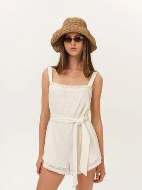For Love & Lemons Leah Romper | 100% Cotton | XS | NWT